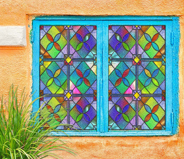 3D Colored Petals 129 Window Film Print Sticker Cling Stained Glass UV Block