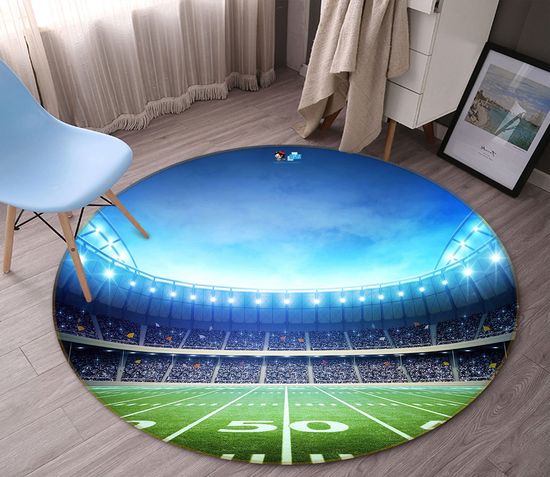 3D Court 72169 Round Non Slip Rug Mat