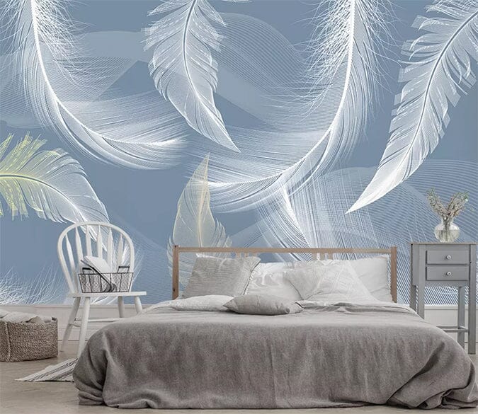 3D White Feather 2462 Wall Murals Wallpaper AJ Wallpaper 2 