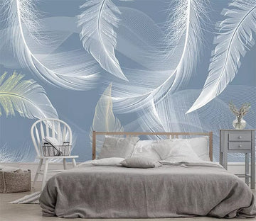 3D White Feather 2462 Wall Murals Wallpaper AJ Wallpaper 2 