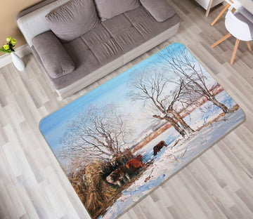 3D Snowfield Dead Tree 33150 Non Slip Rug Mat