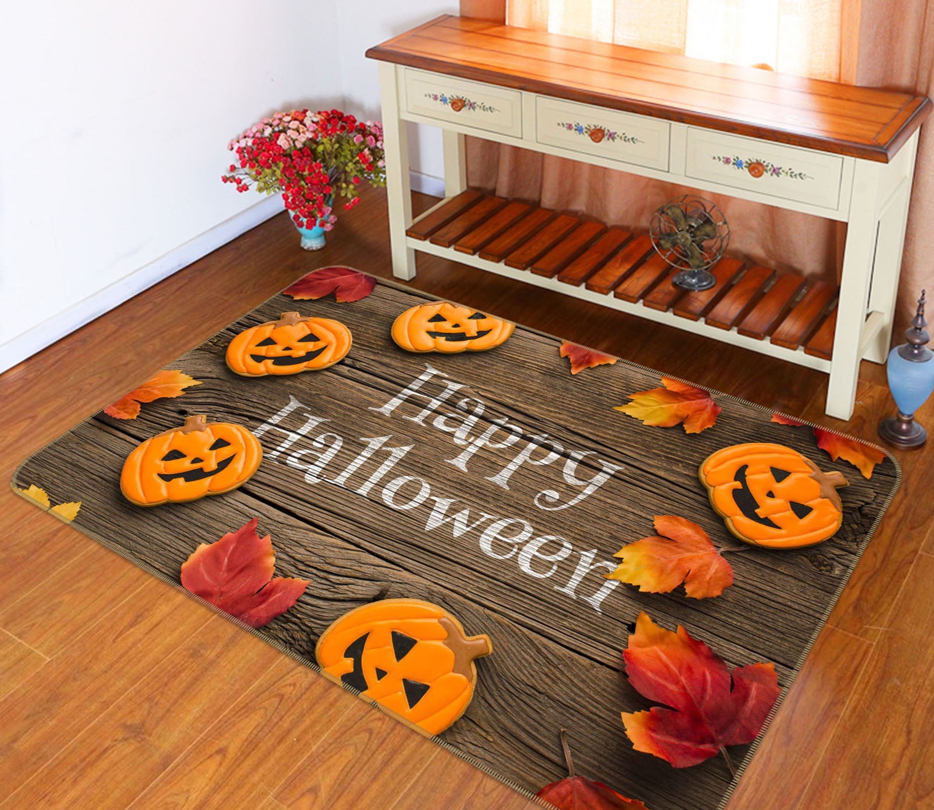 3D Pumpkin Doll 213 Halloween Non Slip Rug Mat Mat AJ Creativity Home 