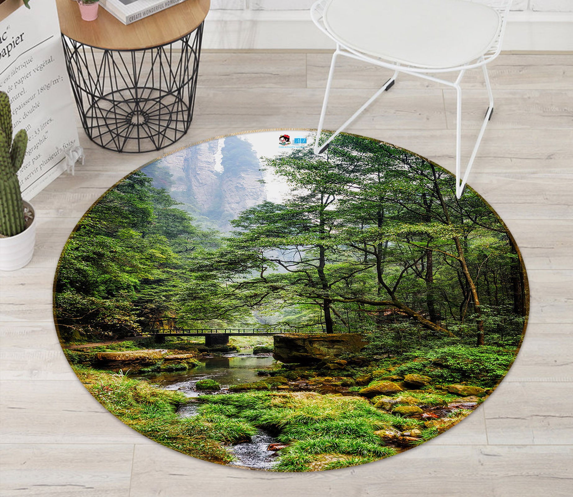 3D Jungle 69065 Round Non Slip Rug Mat