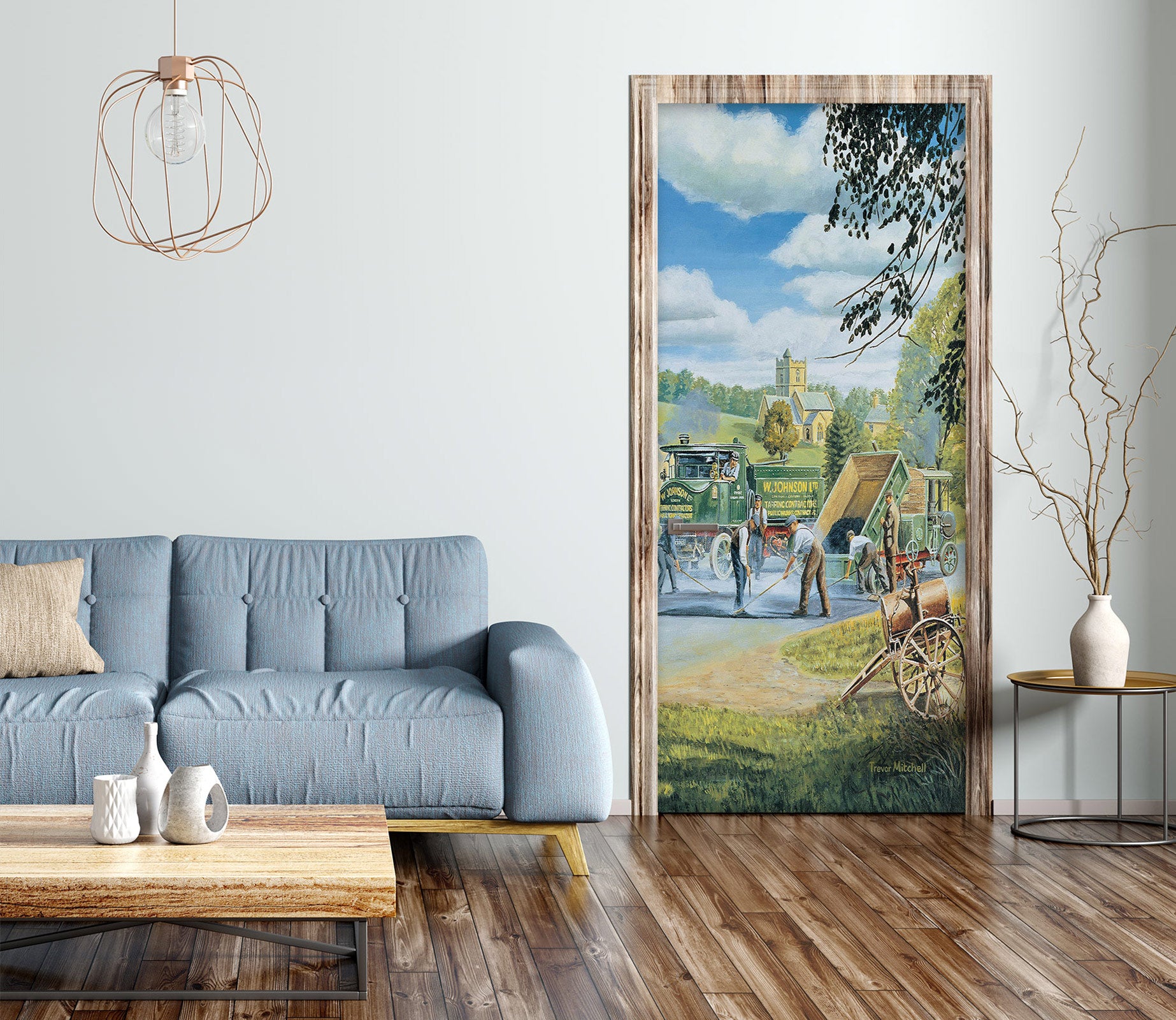 3D Grassland Carriage 103171 Trevor Mitchell Door Mural