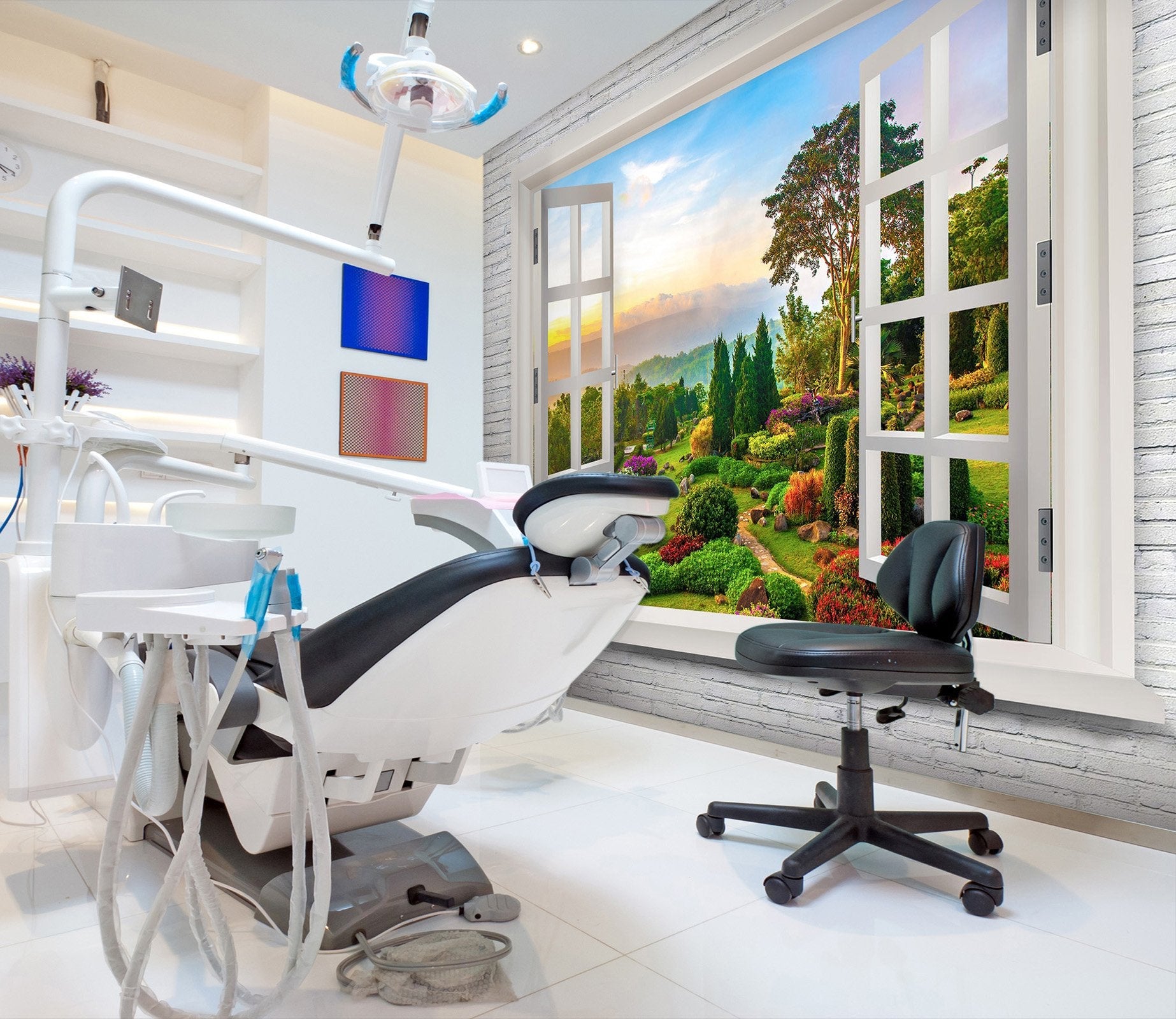 3D window view with trees 05 Wall Murals Wallpaper AJ Wallpaper 