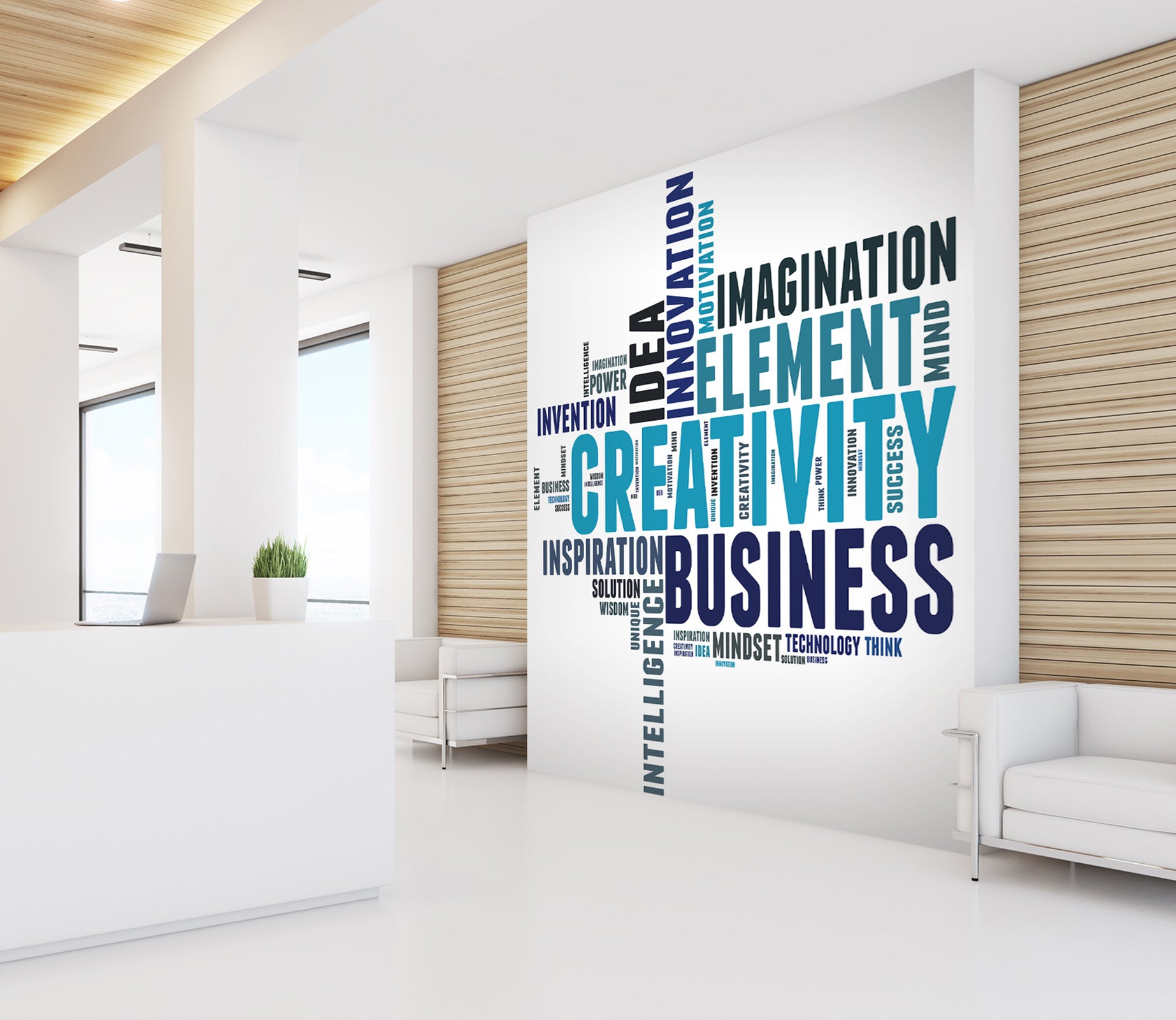 3D Blue Font 022 Wall Murals