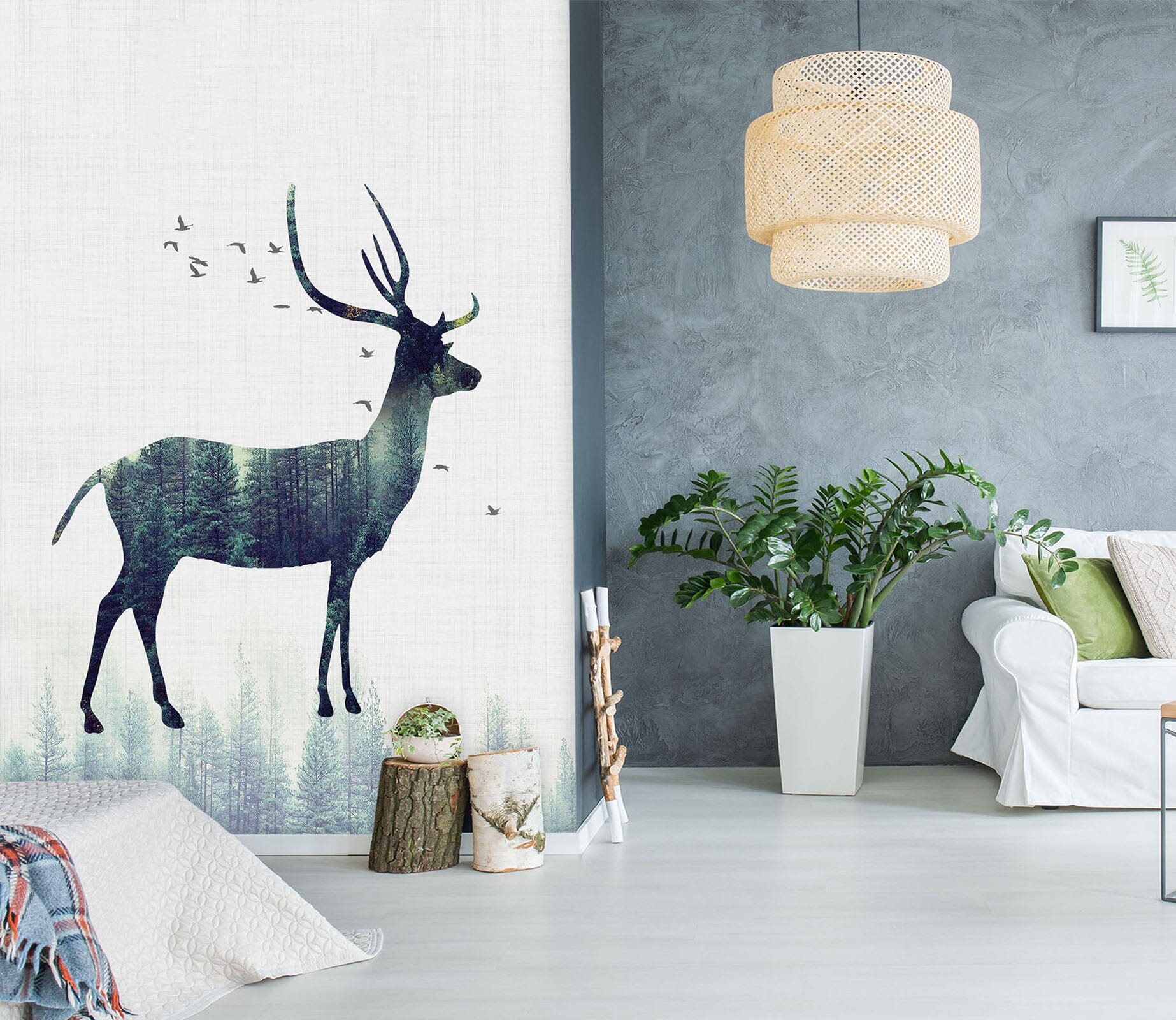3D Cute Elk 042 Wall Murals Wallpaper AJ Wallpaper 2 
