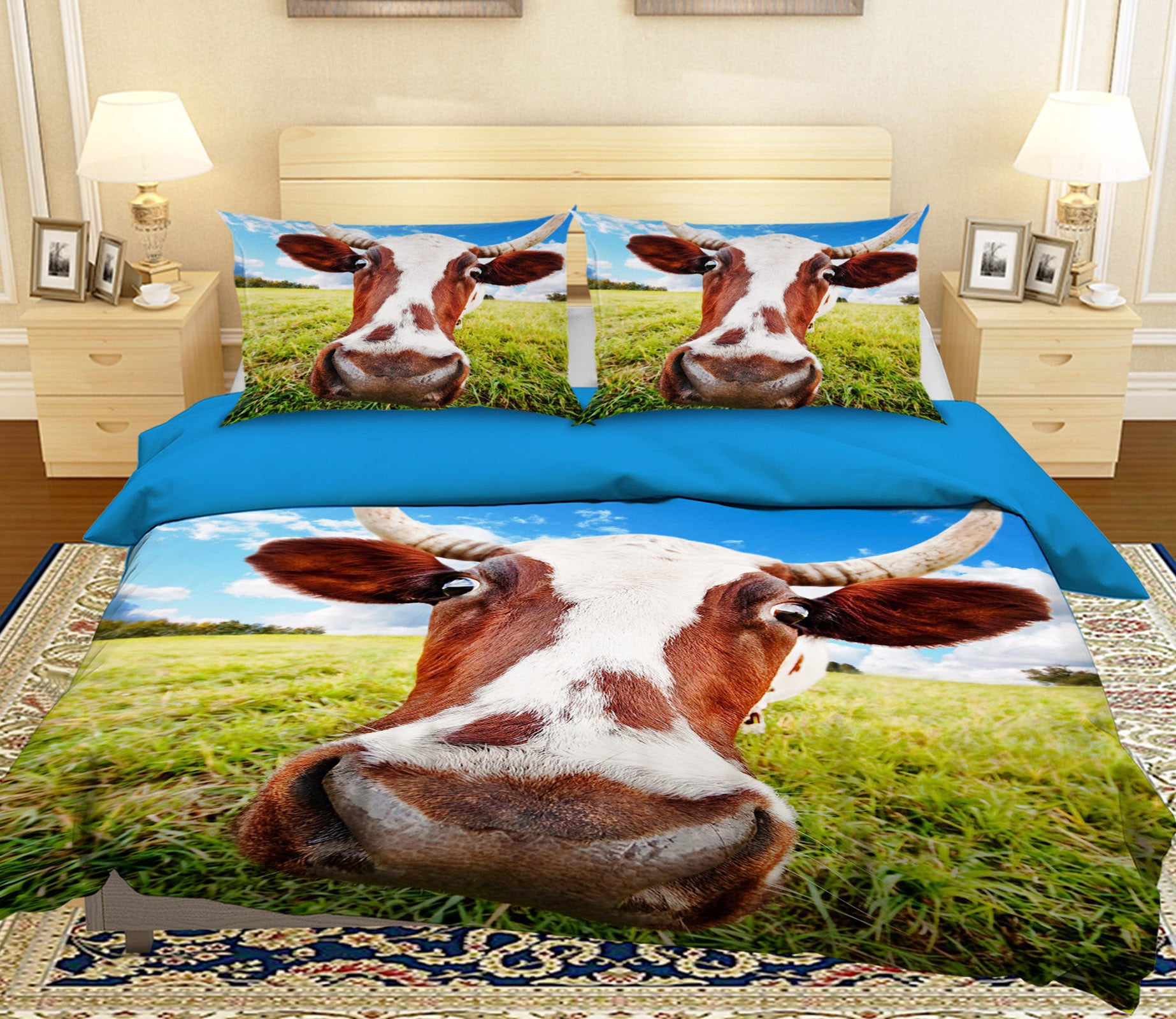 3D Cow Farm 133 Bed Pillowcases Quilt