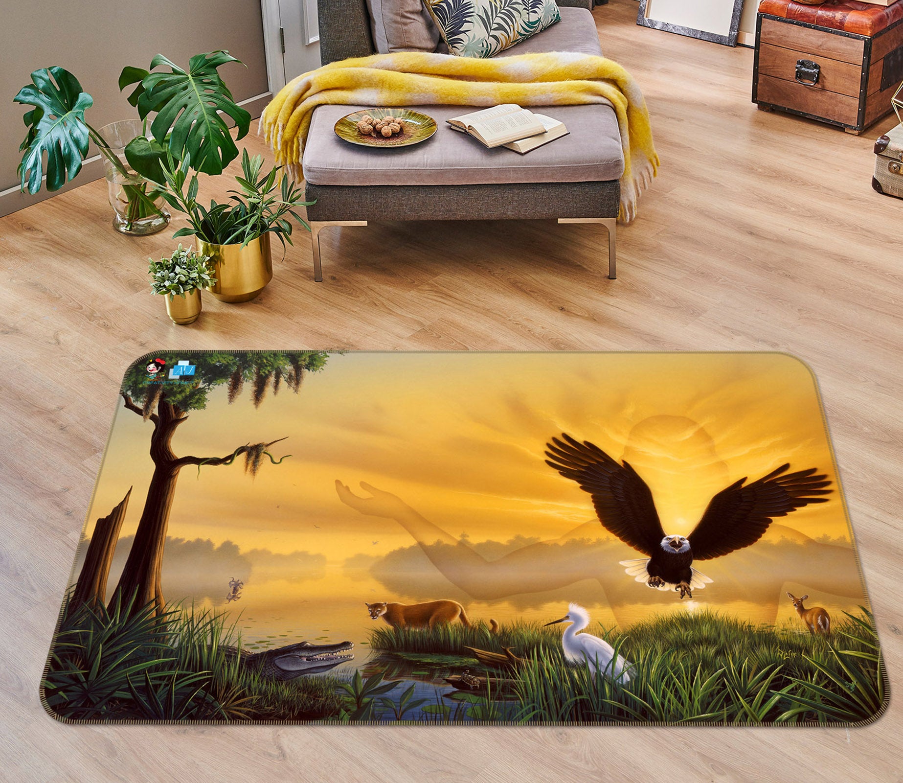 3D Flying Eagle 85080 Jerry LoFaro Rug Non Slip Rug Mat