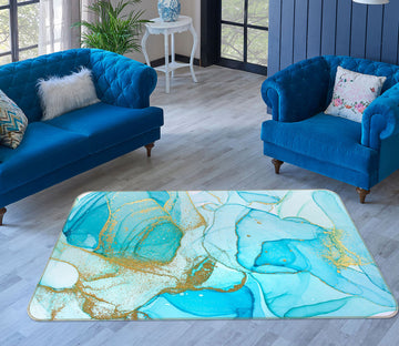 3D Light Blue Pattern 29158 Non Slip Rug Mat