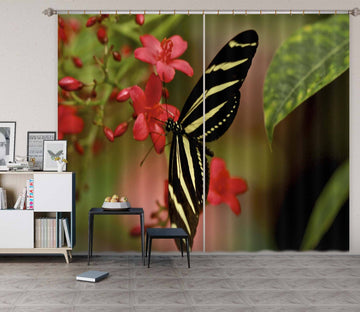 3D Butterfly Collecting Honey 079 Kathy Barefield Curtain Curtains Drapes Curtains AJ Creativity Home 