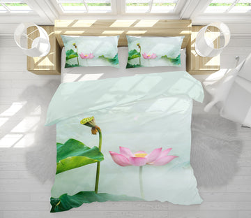 3D Lotus 12114 Bed Pillowcases Quilt
