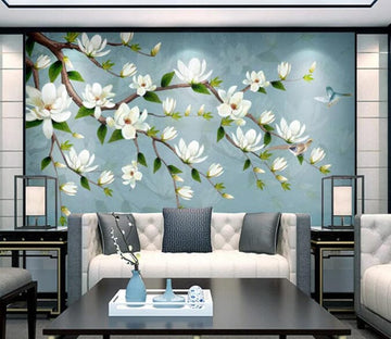 3D White Flowers 1687 Wall Murals Wallpaper AJ Wallpaper 2 