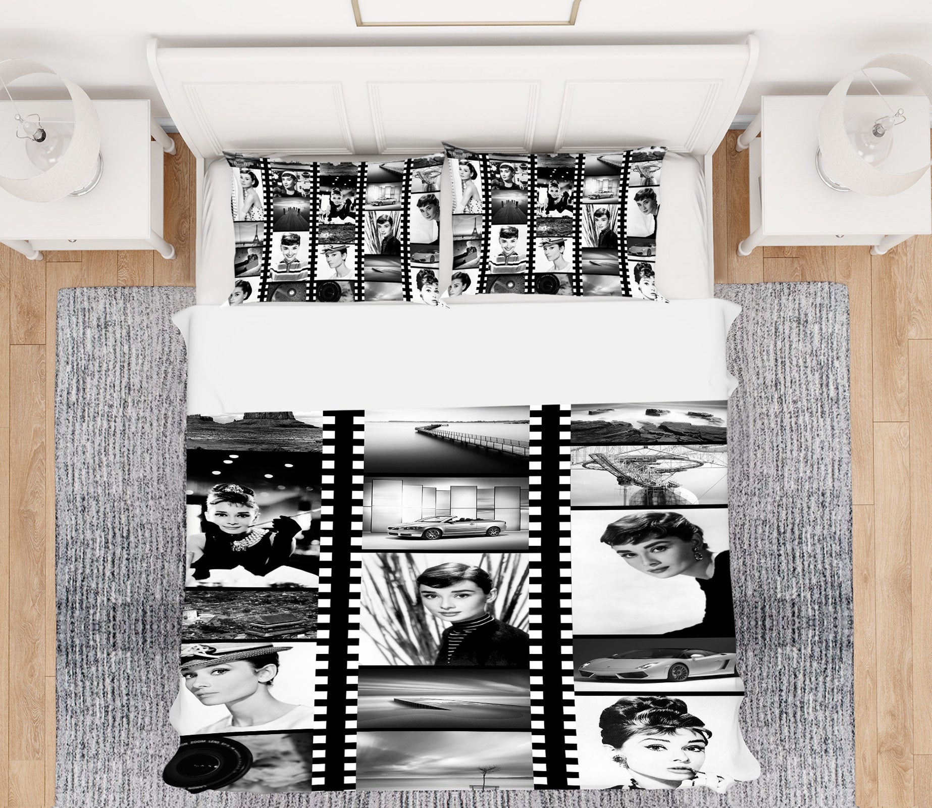 3D Hepburn Photo Primer 12024 Bed Pillowcases Quilt