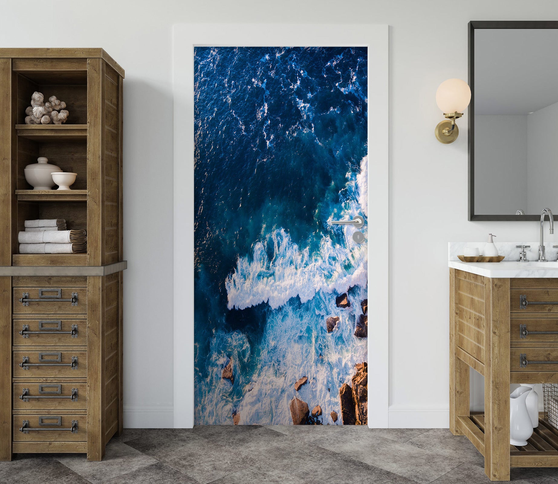 3D Waves 24127 Door Mural