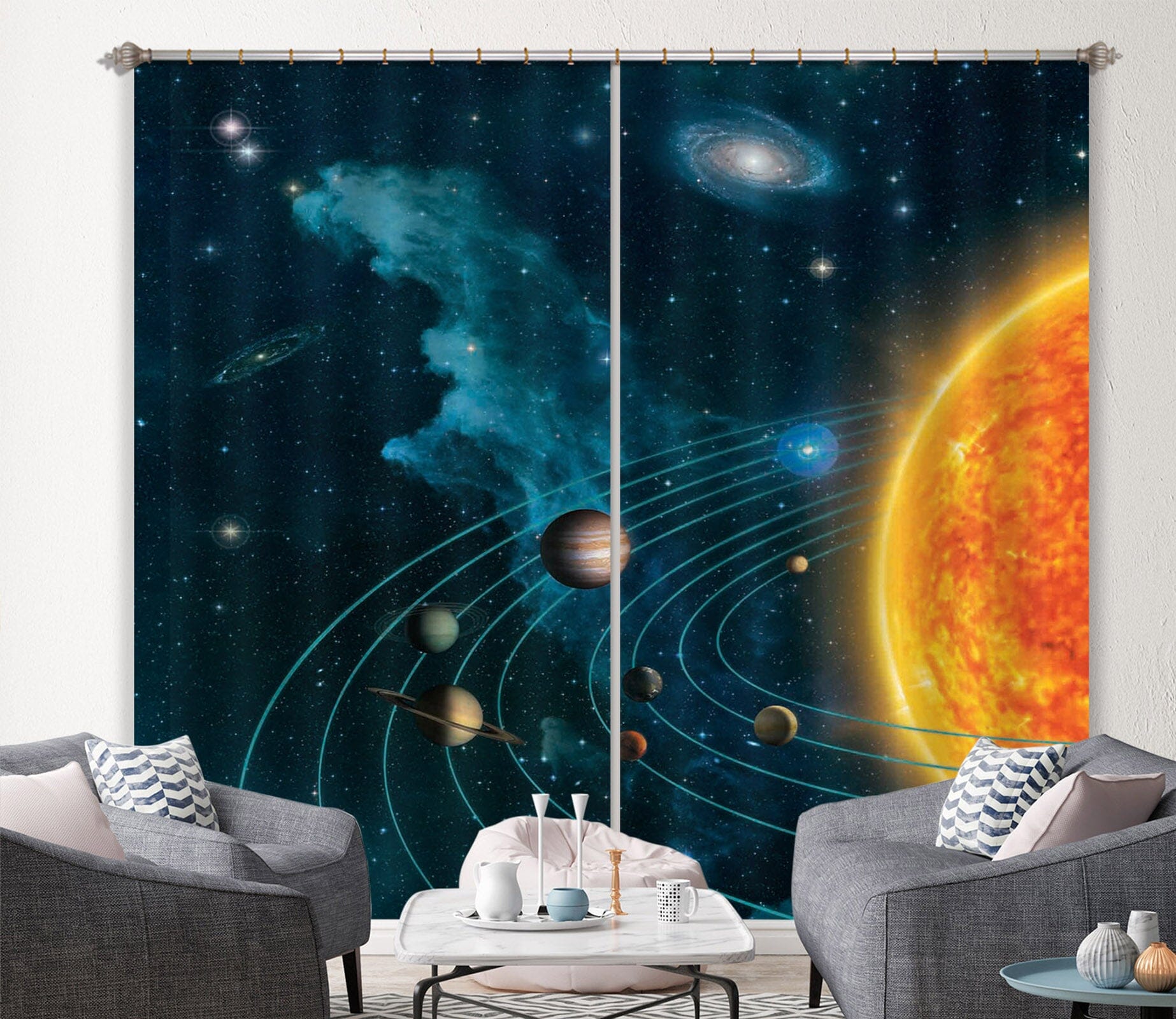 3D Solar System 074 Vincent Hie Curtain Curtains Drapes Curtains AJ Creativity Home 