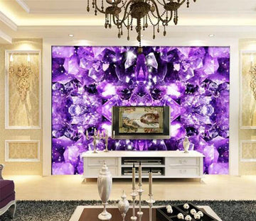 3D Purple Crystal WC282 Wall Murals