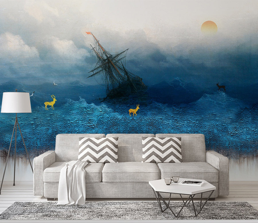 3D Steamship Fawn WC534 Wall Murals