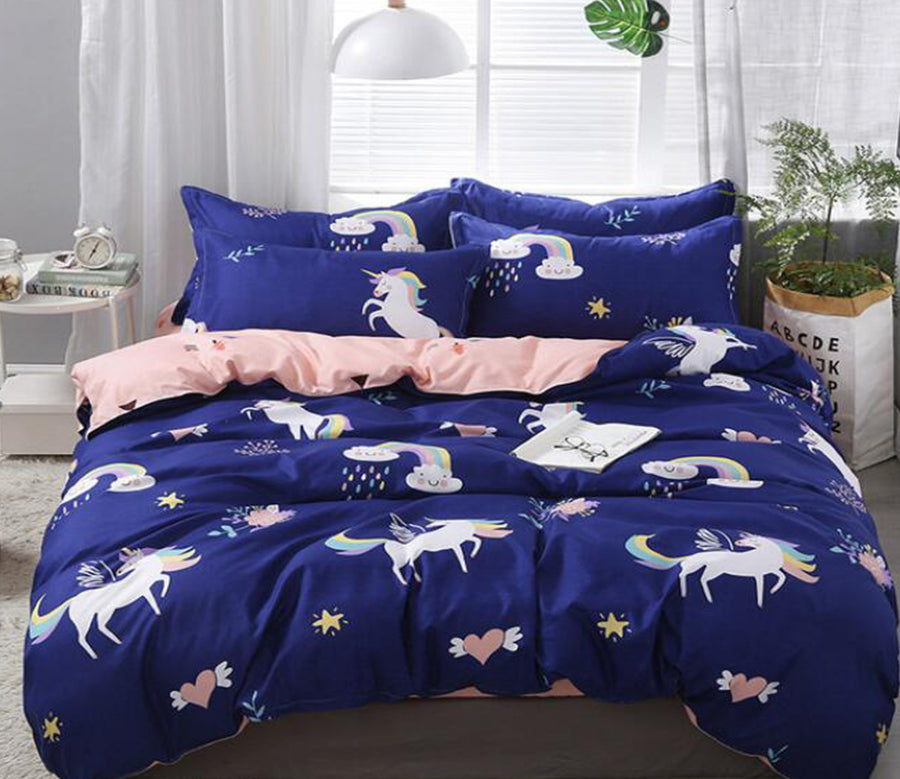 3D Unicorn Star 12153 Bed Pillowcases Quilt