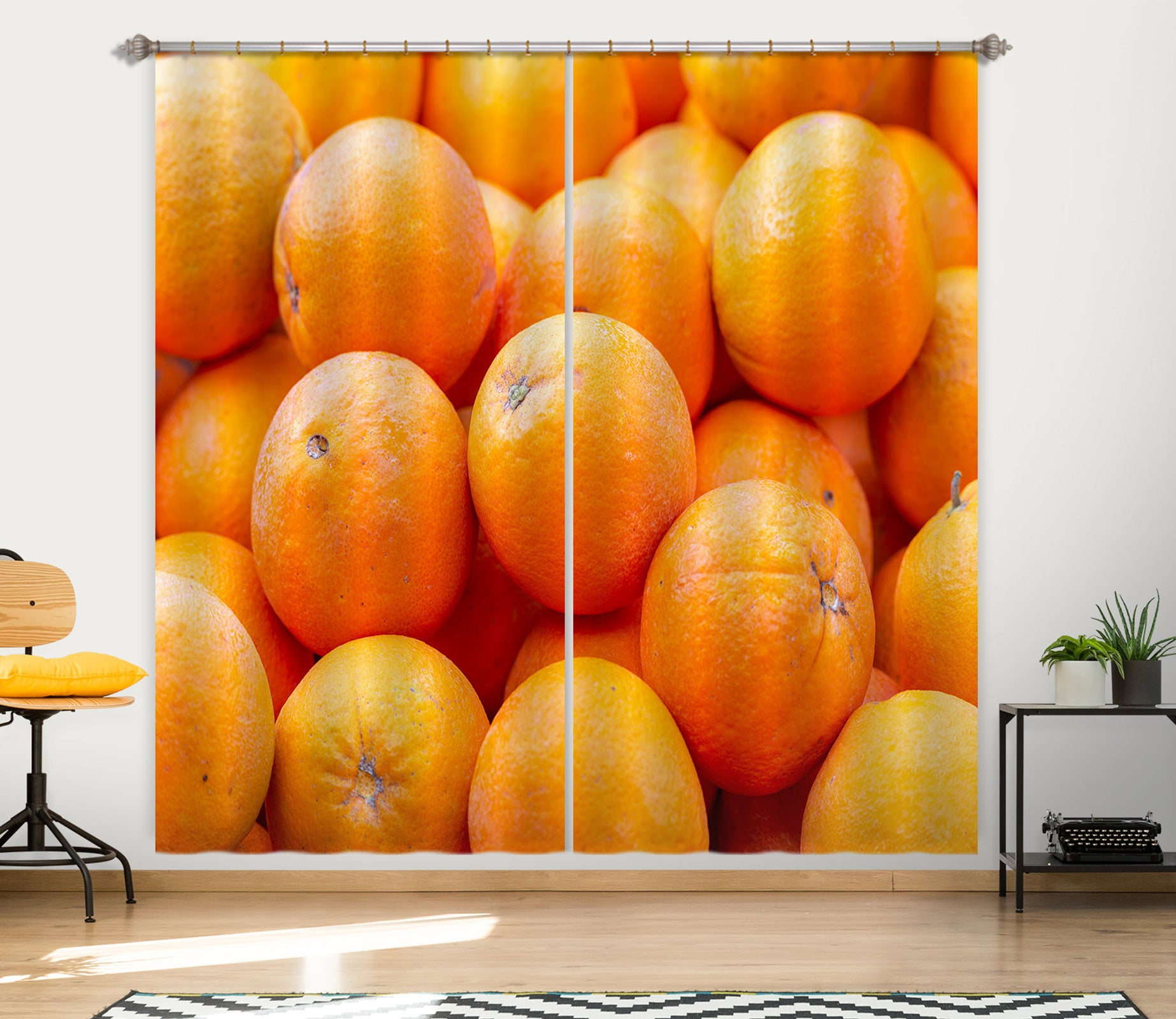 3D Fresh Fruit Orange 6554 Assaf Frank Curtain Curtains Drapes