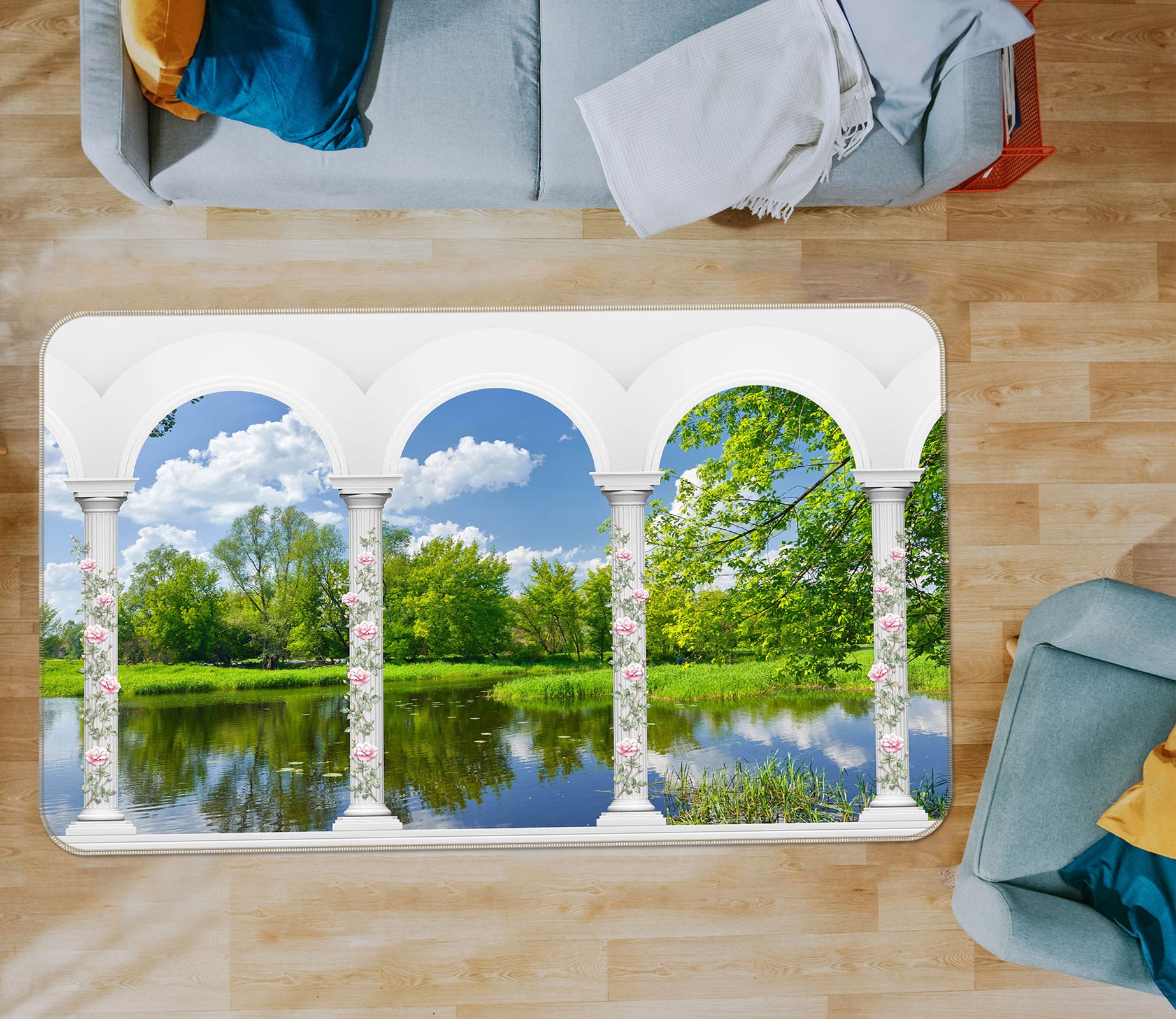 3D Lake Forest 65152 Non Slip Rug Mat
