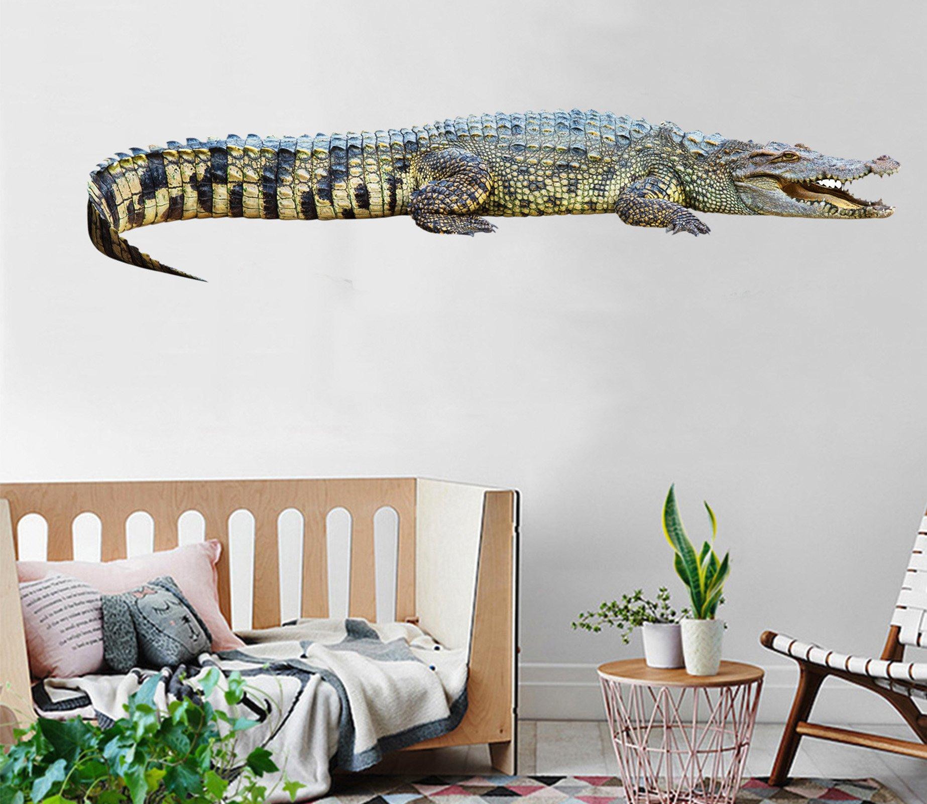 3D Crocodile Crawl 053 Animals Wall Stickers Wallpaper AJ Wallpaper 