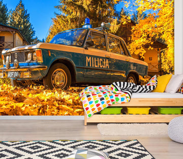 3D Maple Leaf Car 390 Vehicle Wall Murals