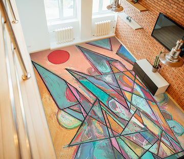 3D Triangle Lines Painting 9942 Allan P. Friedlander Floor Mural