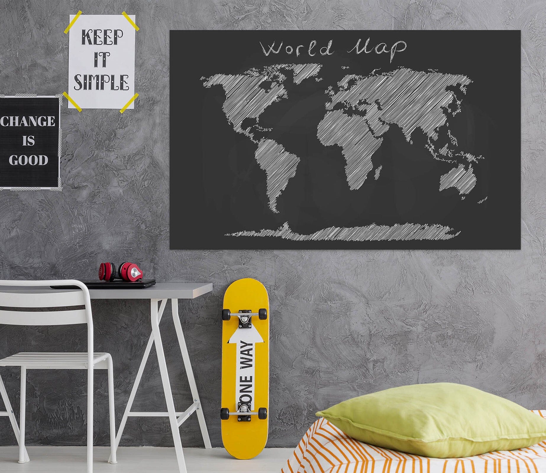 3D Black Painting 232 World Map Wall Sticker Wallpaper AJ Wallpaper 2 