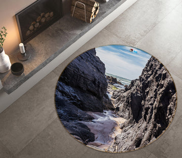3D Mountains Rivers 69216 Round Non Slip Rug Mat