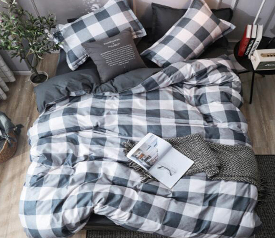 3D Dark Gray Grid 5151 Bed Pillowcases Quilt