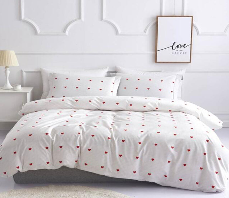 3D Little Red Love 7178 Bed Pillowcases Quilt