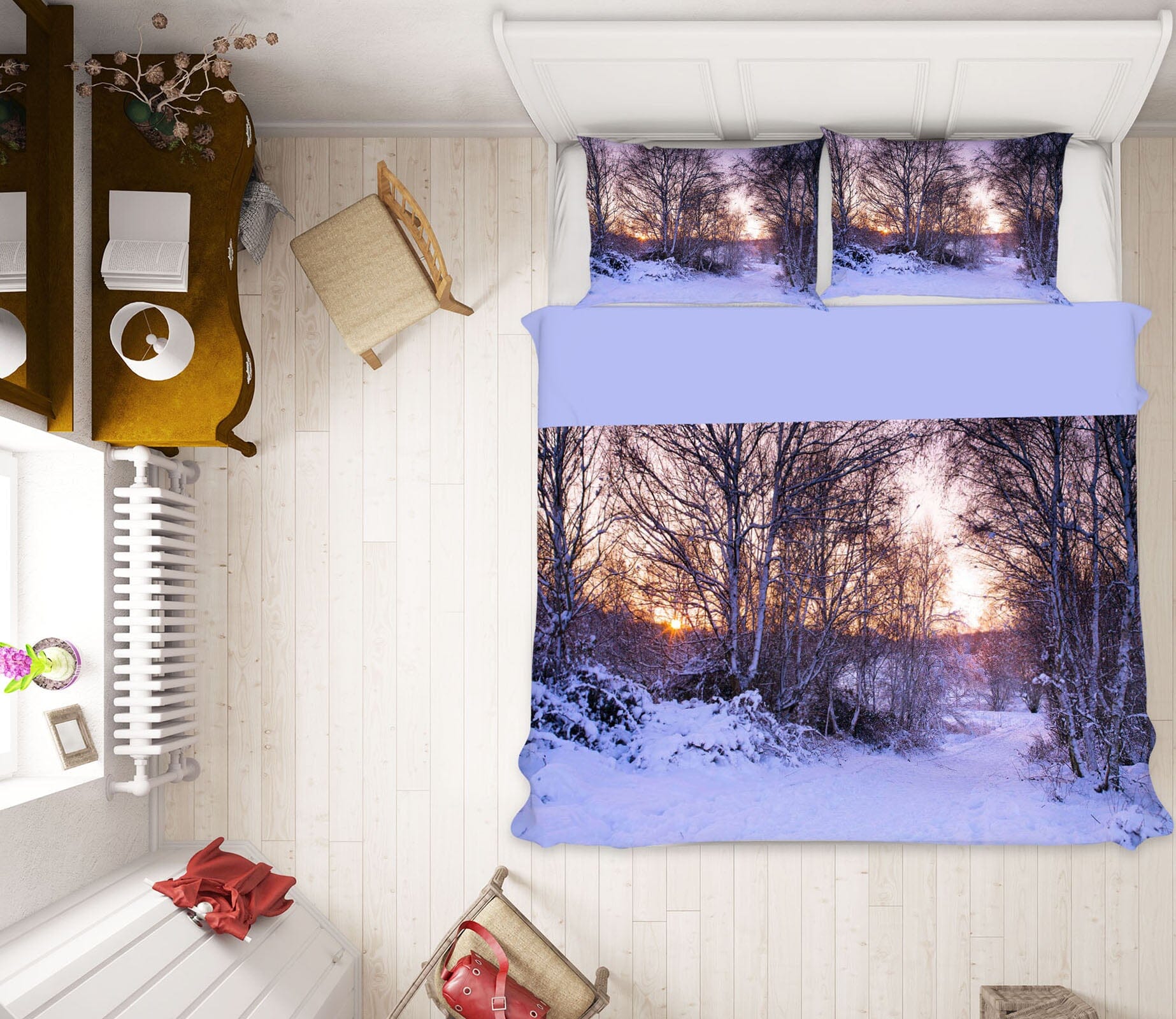 3D Snow Forest 2002 Assaf Frank Bedding Bed Pillowcases Quilt Quiet Covers AJ Creativity Home 