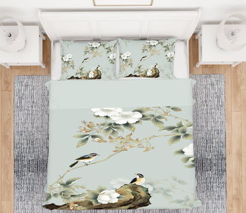 3D Flower Branch Bird 12068 Bed Pillowcases Quilt