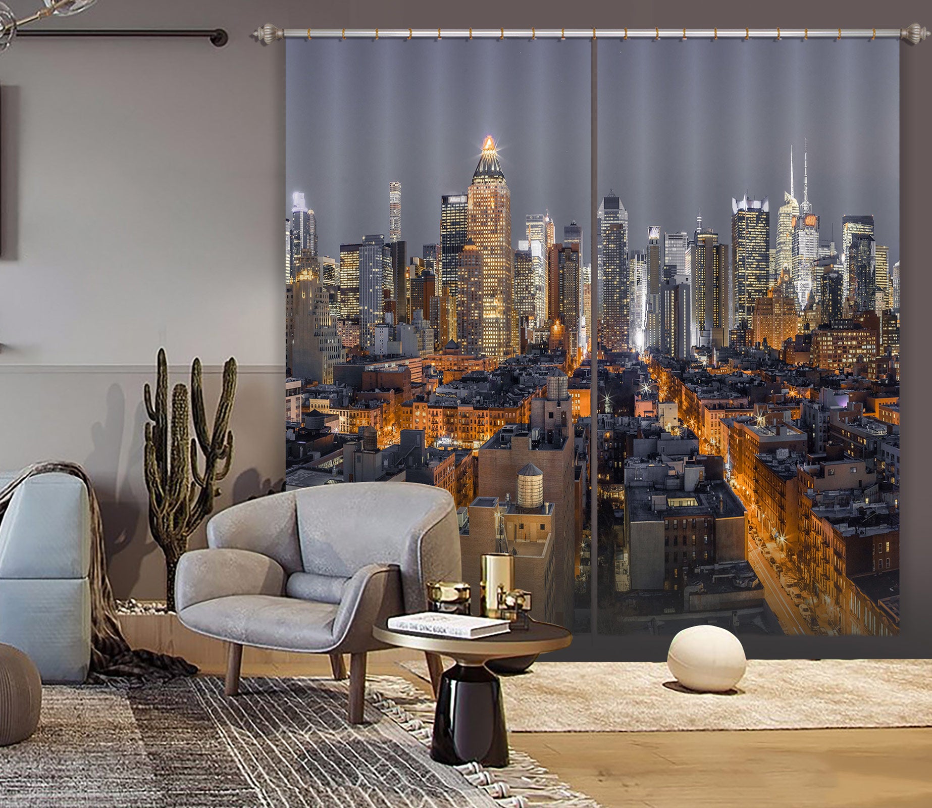 3D Neon Building 034 Assaf Frank Curtain Curtains Drapes