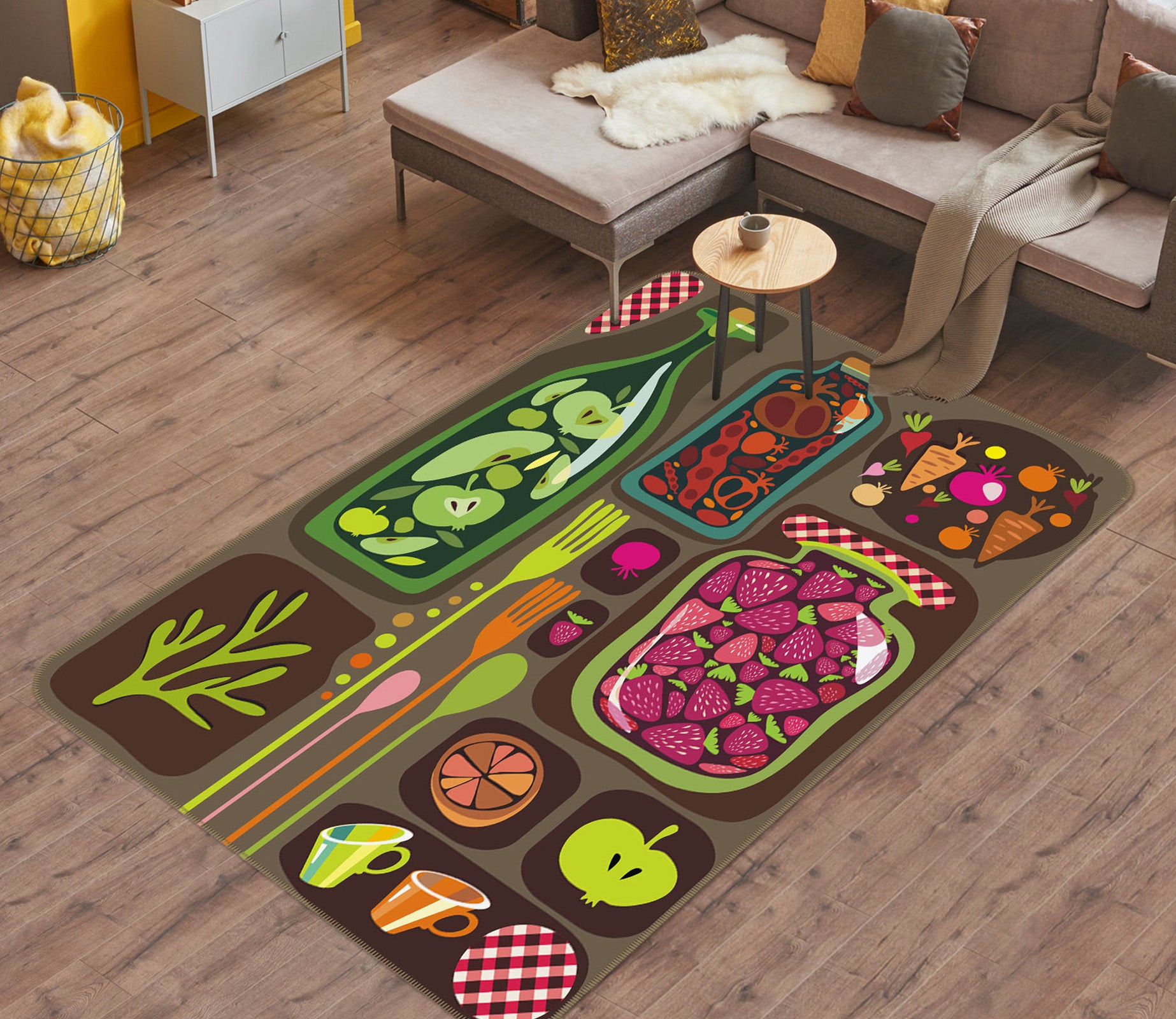 3D Fruit Vegetable 32121 Non Slip Rug Mat