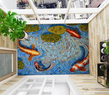 3D Goldfish Pond 102157 Dena Tollefson Floor Mural