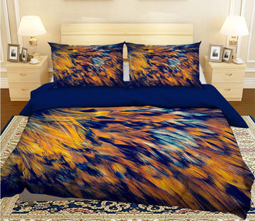 3D Open Orange Feather 010 Bed Pillowcases Quilt Wallpaper AJ Wallpaper 