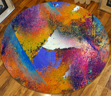 3D Color Pattern 81059 Round Non Slip Rug Mat