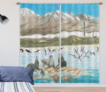 3D Arctic Sea Lion 047 Michael Sewell Curtain Curtains Drapes Curtains AJ Creativity Home 