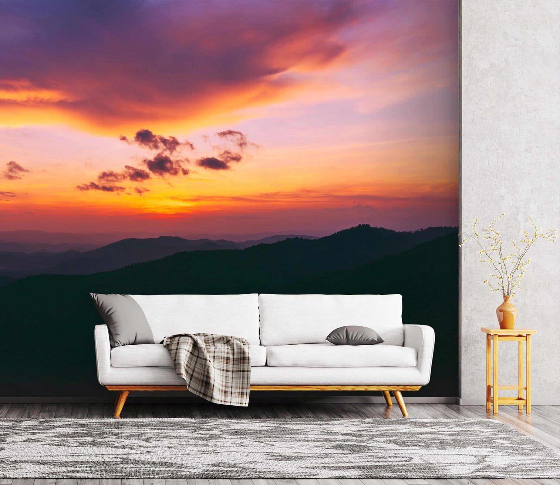 3D Sunset Mountain View 02 Wall Murals Wallpaper AJ Wallpaper 2 