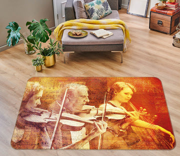 3D Play The Violin 31196 Non Slip Rug Mat
