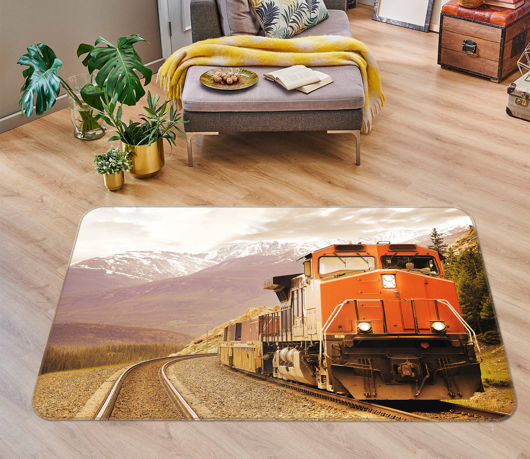 3D Train Track Mountain 68120 Vehicle Non Slip Rug Mat