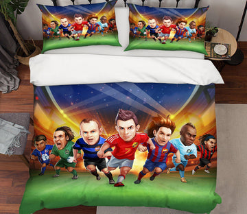3D Soccer Player 12040 Bed Pillowcases Quilt