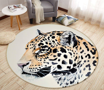 3D Leopard 82250 Animal Round Non Slip Rug Mat