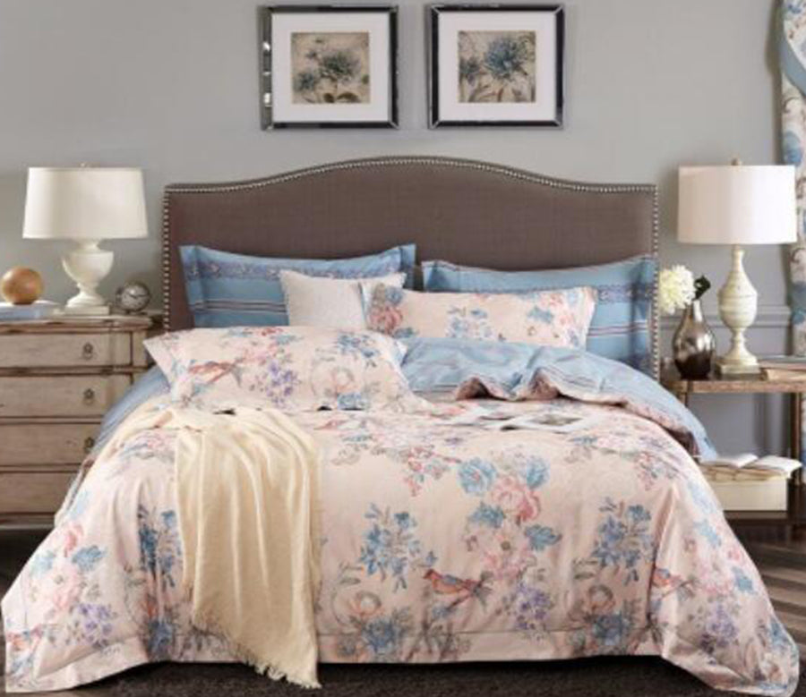 3D Cream Color Flower 14132 Bed Pillowcases Quilt