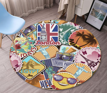 3D Landmarks 75054 Round Non Slip Rug Mat