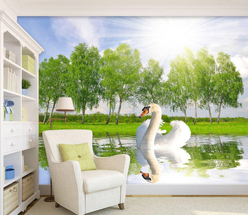 3D Swan Lake 1073 Wall Murals Wallpaper AJ Wallpaper 2 