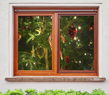 3D Pendant 42169 Christmas Window Film Print Sticker Cling Stained Glass Xmas