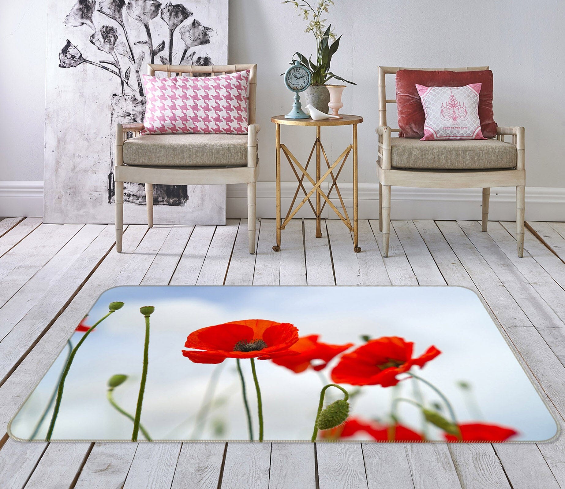 3D Red Flowers 1170 Marco Carmassi Rug Non Slip Rug Mat Mat AJ Creativity Home 